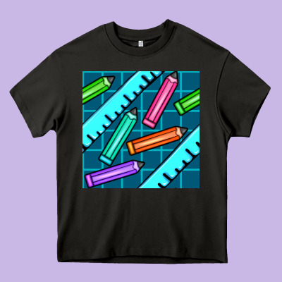 School Pencil Seamless Pattern Heavy Core Tee Designed By Bundleandbundleshop