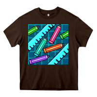 Chocolate Brown school pencil seamless pattern Heavy Core Tee - BundleAndBundleShop