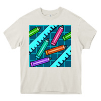 Cream school pencil seamless pattern Heavy Core Tee - BundleAndBundleShop