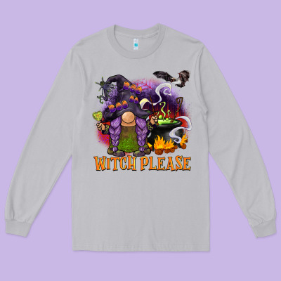 Witch Please Long Sleeve Tee Designed By Barkaloodesign
