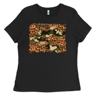 Black camouflage and leopard background Ladies Tee - Artiststas