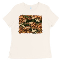 Camouflage And Leopard Background Ladies Tee | Teevron