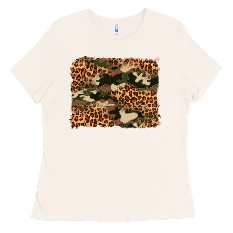 Camouflage And Leopard Background Ladies Tee by Artiststas | Teevron