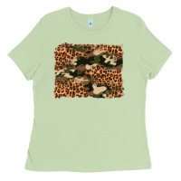 Matcha camouflage and leopard background Ladies Tee - Artiststas