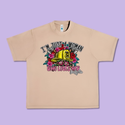 Im Just A Woman Who Loves Her Firefighter Urban Heavy Tee Designed By Sublimationcraftshop