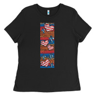 Black usa flag and cross penwraps 1 Ladies Tee - Artiststas