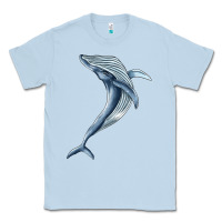 Dusty Blue humpback whale jumping Classic Tee - BarkalooDesign