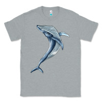 Heather Grey humpback whale jumping Classic Tee - BarkalooDesign