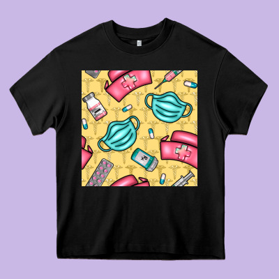 Nurse Medicine Seamless Pattern Heavy Core Tee Designed By Bundleandbundleshop