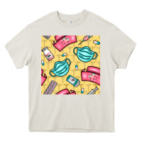 Cream nurse medicine seamless pattern Heavy Core Tee - BundleAndBundleShop