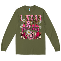 Army Green i wear pink for my mom Long Sleeve Tee - BarkalooDesign
