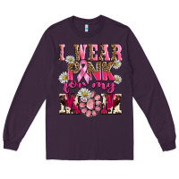Plum i wear pink for my mom Long Sleeve Tee - BarkalooDesign