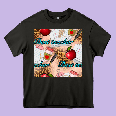 Best Teacher Seamless Pattern Heavy Core Tee Designed By Bundleandbundleshop
