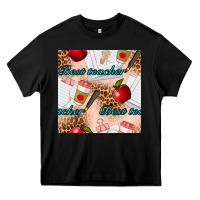 Black Best Teacher Seamless Pattern Heavy Core Tee - BundleAndBundleShop