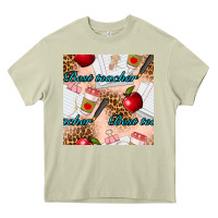 Mossy Best Teacher Seamless Pattern Heavy Core Tee - BundleAndBundleShop
