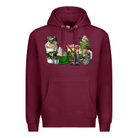 Burgundy veteran coffee cups Premium Hoodie - AdoDesignShop
