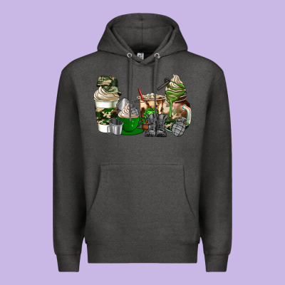 Veteran Coffee Cups Premium Hoodie Designed By Adodesignshop