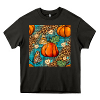 Asphalt pumpkin and butterfly seamless pattern Heavy Core Tee - BundleAndBundleShop