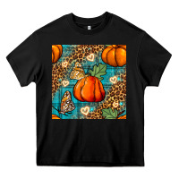 Black pumpkin and butterfly seamless pattern Heavy Core Tee - BundleAndBundleShop
