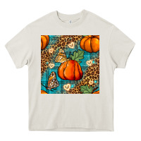 Cream pumpkin and butterfly seamless pattern Heavy Core Tee - BundleAndBundleShop