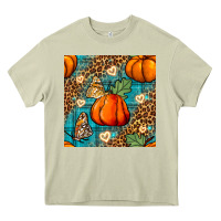 Mossy pumpkin and butterfly seamless pattern Heavy Core Tee - BundleAndBundleShop