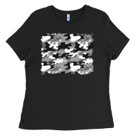 Black black and white camouflage background Ladies Tee - Artiststas