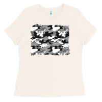 Bone black and white camouflage background Ladies Tee - Artiststas