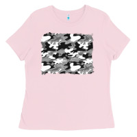 Bubblegum Pink black and white camouflage background Ladies Tee - Artiststas