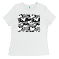 White black and white camouflage background Ladies Tee - Artiststas