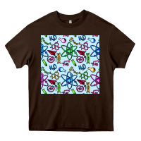 Chocolate Brown Science Teacher Seamless Pattern Heavy Core Tee - BundleAndBundleShop