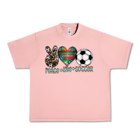 Salmon peace love soccer Urban Heavy Tee - CowhideDigitalArt