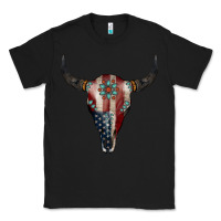 Black American Bull Skull Gemstone Classic Tee - Jasminsmagicworld