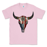 Bubblegum Pink American Bull Skull Gemstone Classic Tee - Jasminsmagicworld