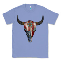 Colony Blue American Bull Skull Gemstone Classic Tee - Jasminsmagicworld