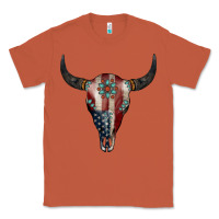 Copper American Bull Skull Gemstone Classic Tee - Jasminsmagicworld