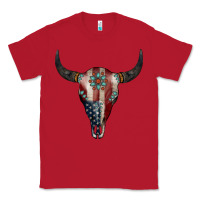 Red American Bull Skull Gemstone Classic Tee - Jasminsmagicworld