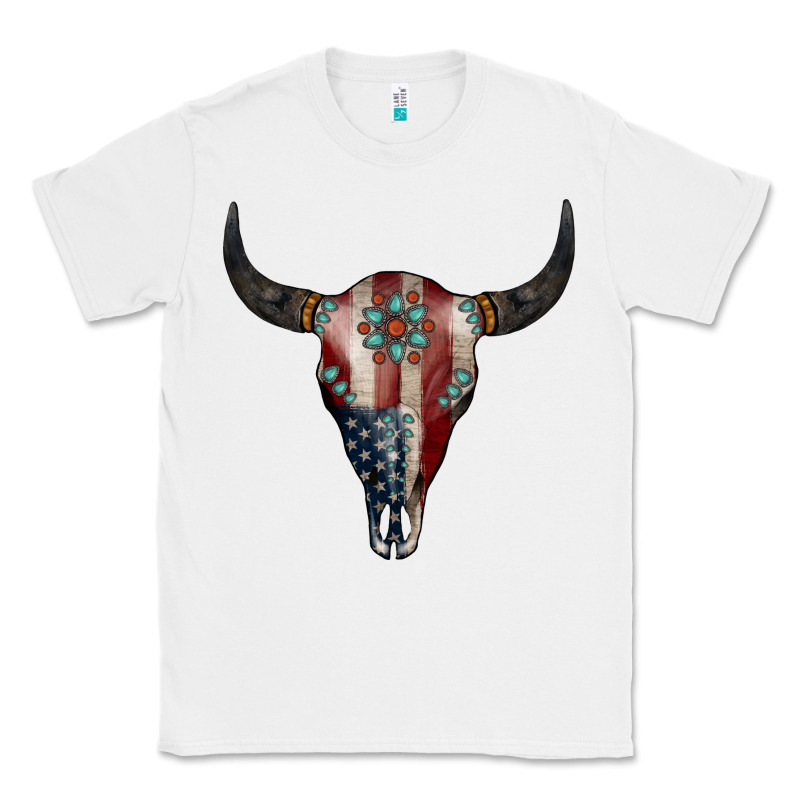 American Bull Skull Gemstone Classic Tee by Jasminsmagicworld | Teevron