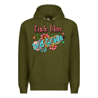 Army Green little miss third grade Premium Hoodie - RanaPortraitStore