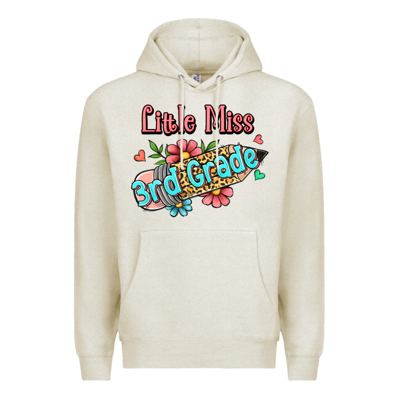 Little Miss Third Grade Premium Hoodie by RanaPortraitStore | Teevron