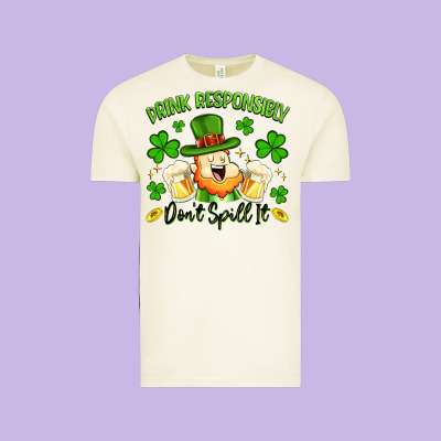 Drink Responsibly Dont Spill It Vintage Tee Designed By Artiststas
