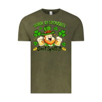 Vintage Olive drink responsibly dont spill it Vintage Tee - Artiststas