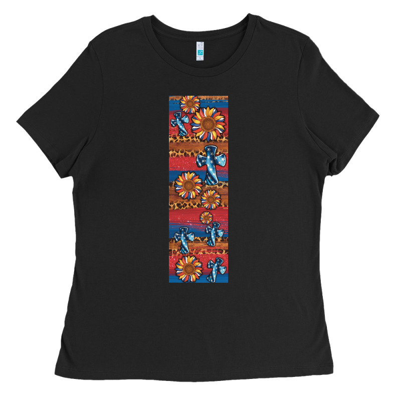 Usa Flag And Cross Penwraps Ladies Tee by Artiststas | Teevron