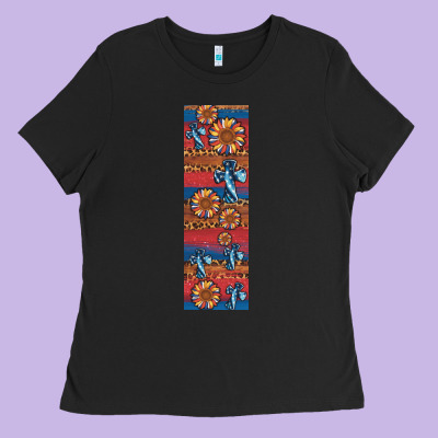 Usa Flag And Cross Penwraps Ladies Tee Designed By Artiststas