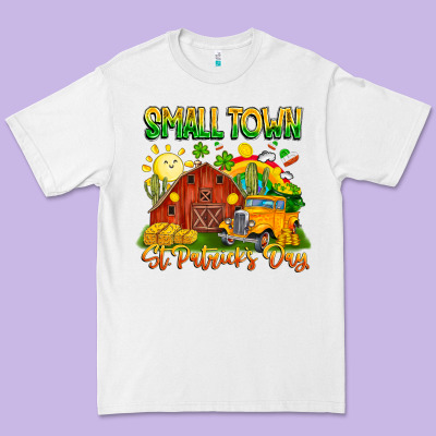 Small Town St Patricks Day Premium Tee Designed By Cowhidedigitalart