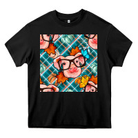 Black fall pig seamless pattern Heavy Core Tee - BundleAndBundleShop