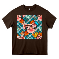 Chocolate Brown fall pig seamless pattern Heavy Core Tee - BundleAndBundleShop