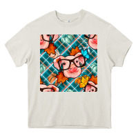 Cream fall pig seamless pattern Heavy Core Tee - BundleAndBundleShop