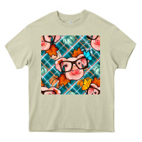 Mossy fall pig seamless pattern Heavy Core Tee - BundleAndBundleShop