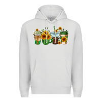 Dove Grey sunflowers coffee cups Premium Hoodie - AdoDesignShop