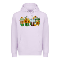 Lilac sunflowers coffee cups Premium Hoodie - AdoDesignShop